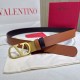 Top AAAAA Replica Valentino Garavani Reversible Belt with VLogo 30mm Brown/Black Clone Cheap