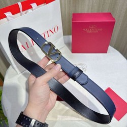 Top AAAAA Replica Valentino Garavani Reversible Belt with VLogo 30mm Blue/Black Clone Cheap
