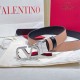 Top AAAAA Replica Valentino Garavani Reversible Belt with VLogo 30mm Apricot/Black Clone Cheap
