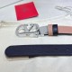 Top AAAAA Replica Valentino Garavani Reversible Belt with VLogo 30mm Apricot/Black Clone Cheap