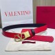 Top AAAAA Replica Valentino Garavani Reversible Belt with VLogo 30mm Red/Black Clone Cheap
