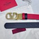 Top AAAAA Replica Valentino Garavani Reversible Belt with VLogo 30mm Red/Black Clone Cheap