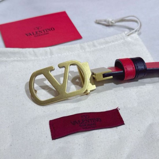 Top AAAAA Replica Valentino Garavani Reversible Belt with VLogo 30mm Red/Black Clone Cheap