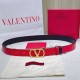 Top AAAAA Replica Valentino Garavani Reversible Belt with VLogo 30mm Red/Black Clone Cheap