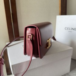 Top AAAAA Replica Celine Teen Triomphe Bag Red Calfskin Clone Cheap