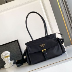 Top AAAAA Replica Prada Explore Medium Nappa Tote Bag 1BG596 Black Clone Cheap