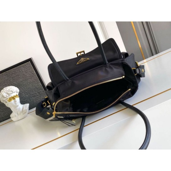 Top AAAAA Replica Prada Explore Medium Nappa Tote Bag 1BG596 Black Clone Cheap