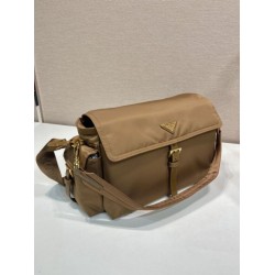 Top AAAAA Replica Prada Explore Large Nappa Leather Flap Bag 1BD391 Brown Clone Cheap