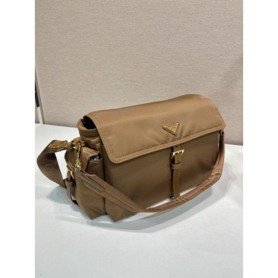 Top AAAAA Replica Prada Explore Large Nappa Leather Flap Bag 1BD391 Brown Clone Cheap