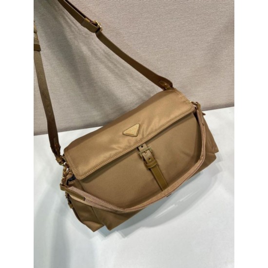 Top AAAAA Replica Prada Explore Large Nappa Leather Flap Bag 1BD391 Brown Clone Cheap
