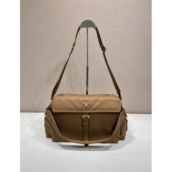 Top AAAAA Replica Prada Explore Large Nappa Leather Flap Bag 1BD391 Brown Clone Cheap