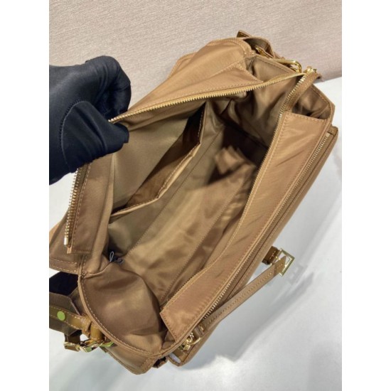 Top AAAAA Replica Prada Explore Large Nappa Leather Flap Bag 1BD391 Brown Clone Cheap