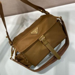 Fake Prada Explore Re-Nylon Medium Flap Bag 1BD394 Brown Replica Top AAAAA Replica Prada Explore Re-Nylon Medium Flap Bag 1BD394 Brown Clone Cheap