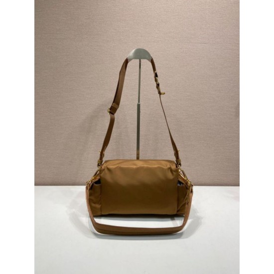 Top AAAAA Replica Prada Explore Re-Nylon Medium Flap Bag 1BD394 Brown Clone Cheap
