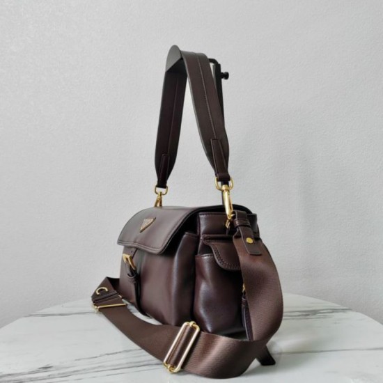 Top AAAAA Replica Prada Explore Medium Flap Bag 1BD394 Burgundy Clone Cheap