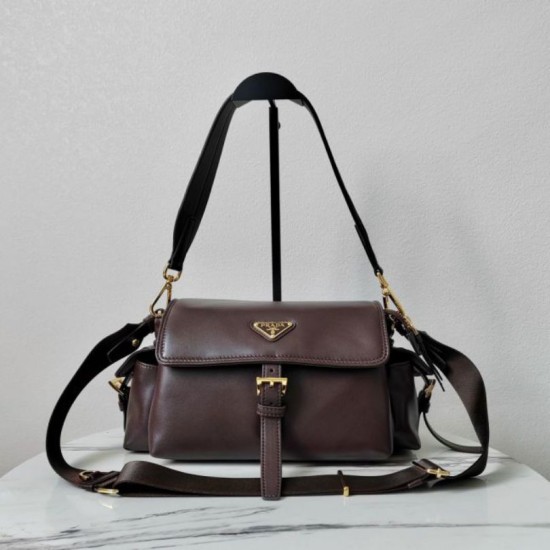 Top AAAAA Replica Prada Explore Medium Flap Bag 1BD394 Burgundy Clone Cheap