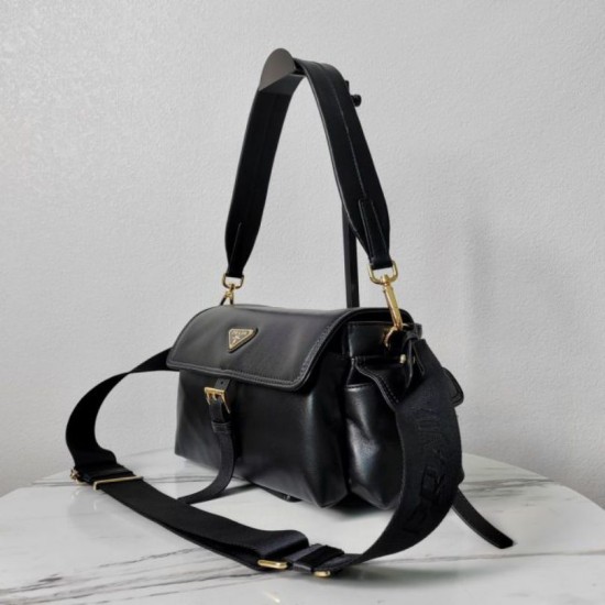 Top AAAAA Replica Prada Explore Medium Flap Bag 1BD394 Black Clone Cheap