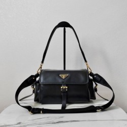 Top AAAAA Replica Prada Explore Medium Flap Bag 1BD394 Black Clone Cheap