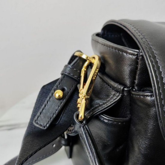Top AAAAA Replica Prada Explore Medium Flap Bag 1BD394 Black Clone Cheap