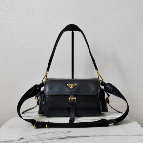 Top AAAAA Replica Prada Explore Medium Flap Bag 1BD394 Black Clone Cheap