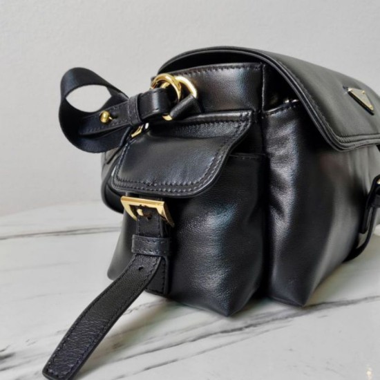 Top AAAAA Replica Prada Explore Medium Flap Bag 1BD394 Black Clone Cheap