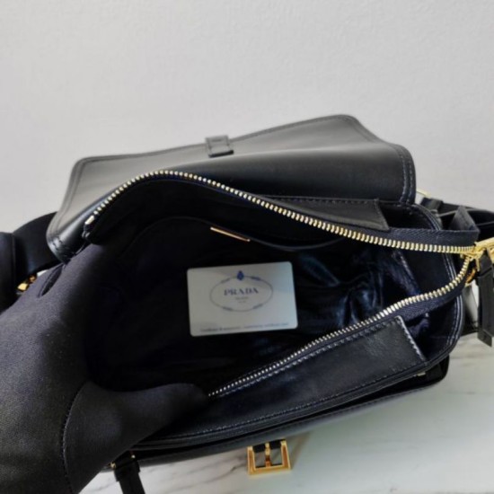 Top AAAAA Replica Prada Explore Medium Flap Bag 1BD394 Black Clone Cheap