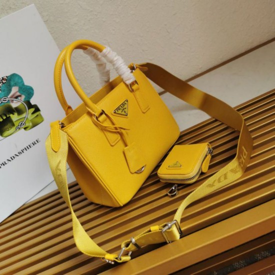 Top AAAAA Replica Prada Galleria Saffiano Small/Medium/Large Handbag Yellow Clone Cheap