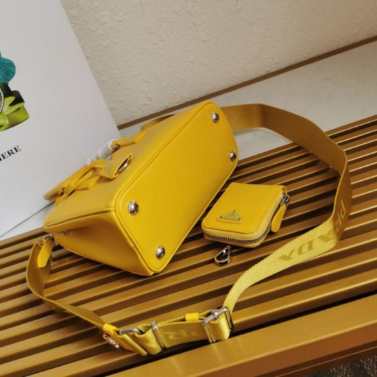 Top AAAAA Replica Prada Galleria Saffiano Small/Medium/Large Handbag Yellow Clone Cheap