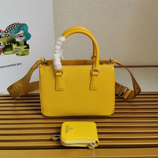 Top AAAAA Replica Prada Galleria Saffiano Small/Medium/Large Handbag Yellow Clone Cheap