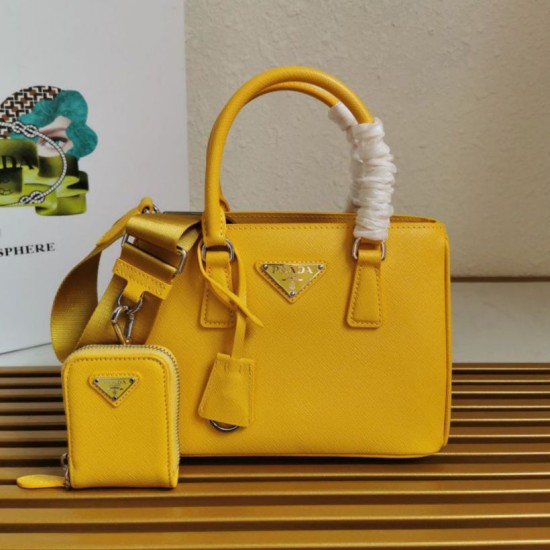 Top AAAAA Replica Prada Galleria Saffiano Small/Medium/Large Handbag Yellow Clone Cheap