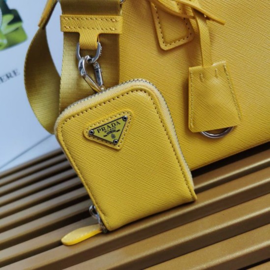 Top AAAAA Replica Prada Galleria Saffiano Small/Medium/Large Handbag Yellow Clone Cheap