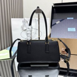 Top AAAAA Replica Prada Galleria Saffiano Medium Tote Bag 1BA457 Black Clone Cheap