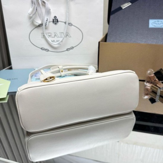Top AAAAA Replica Prada Galleria Saffiano Medium Tote Bag 1BA457 White Clone Cheap
