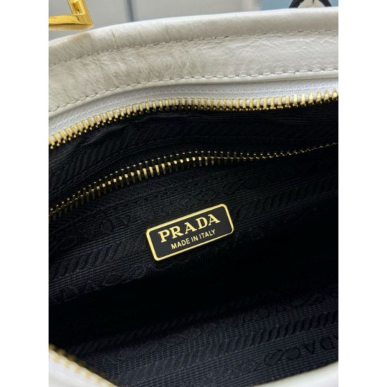 Fake Prada Bonnie Mini Handbag 1BA486 White Replica Top AAAAA Replica Prada Bonnie Mini Handbag 1BA486 White Clone Cheap