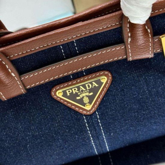 Top AAAAA Replica Prada Bonnie Mini Handbag 1BA486 Blue/Brown Clone Cheap