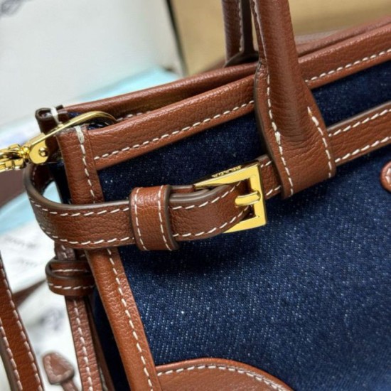 Top AAAAA Replica Prada Bonnie Mini Handbag 1BA486 Blue/Brown Clone Cheap