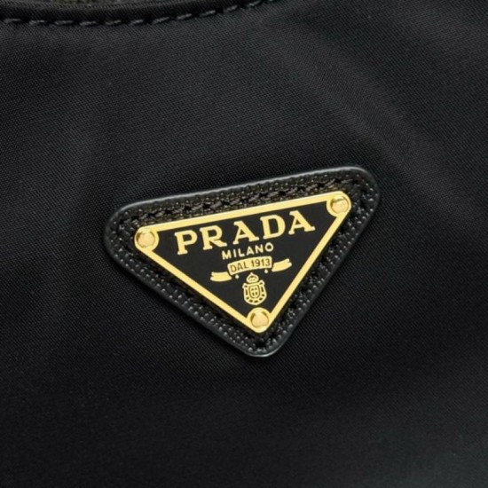 Fake Prada Re-Edition 2005 Re-Nylon Saffiano Mini Hobo Bag 1N204M Black Replica Top AAAAA Replica Prada Re-Edition 2005 Re-Nylon Saffiano Mini Hobo Bag 1N204M Black Clone Cheap