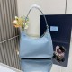 Fake Prada Re-Edition 2005 Re-Nylon Mini Hobo Bag Saffiano 1N204M Blue Replica Top AAAAA Replica Prada Re-Edition 2005 Re-Nylon Mini Hobo Bag Saffiano 1N204M Blue Clone Cheap
