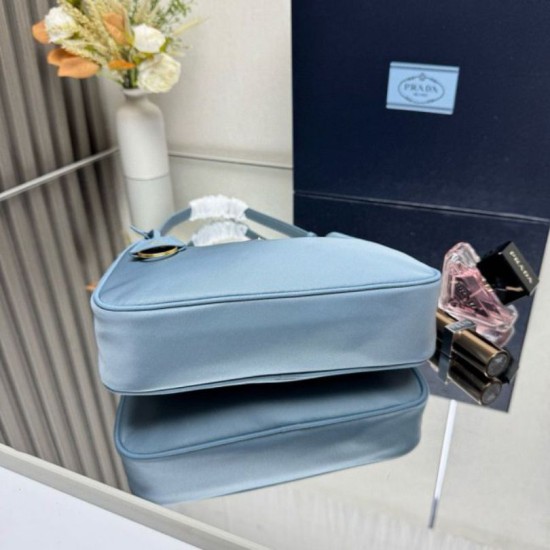 Fake Prada Re-Edition 2005 Re-Nylon Mini Hobo Bag Saffiano 1N204M Blue Replica Top AAAAA Replica Prada Re-Edition 2005 Re-Nylon Mini Hobo Bag Saffiano 1N204M Blue Clone Cheap