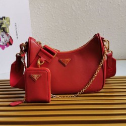 Top AAAAA Replica Prada Re-Edition 2005 Saffiano Handbag/Hobo Red Clone Cheap