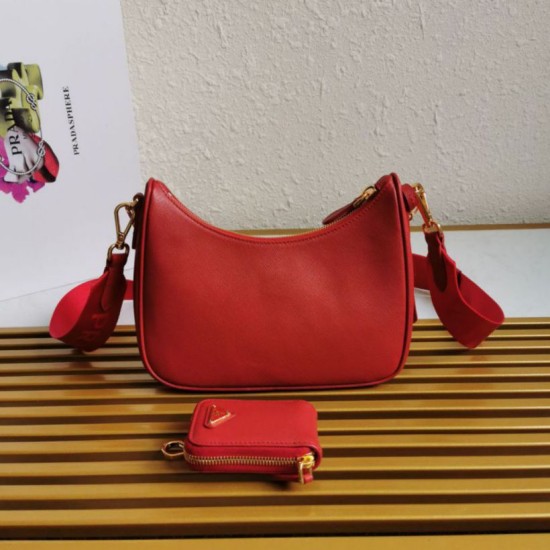 Top AAAAA Replica Prada Re-Edition 2005 Saffiano Handbag/Hobo Red Clone Cheap