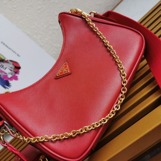 Top AAAAA Replica Prada Re-Edition 2005 Saffiano Handbag/Hobo Red Clone Cheap