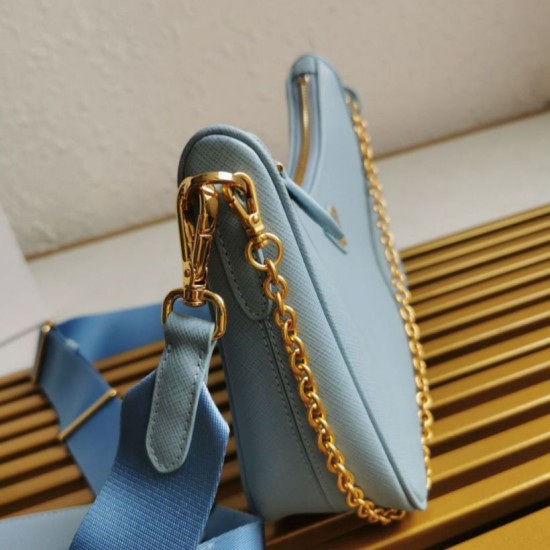 Top AAAAA Replica Prada Re-Edition 2005 Saffiano Handbag/Hobo Blue Clone Cheap