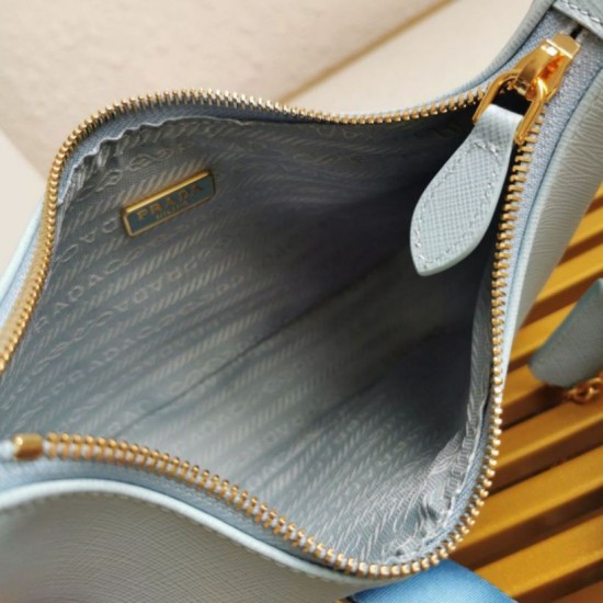Top AAAAA Replica Prada Re-Edition 2005 Saffiano Handbag/Hobo Blue Clone Cheap