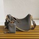 Top AAAAA Replica Prada Re-Edition 2005 Saffiano Handbag/Hobo Grey Clone Cheap