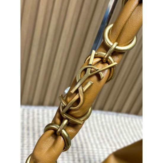 Top AAAAA Replica YSL Saint Laurent Amalia Hobo Shoulder Bag Brown Clone Cheap
