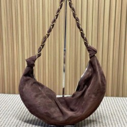 Top AAAAA Replica YSL Saint Laurent Amalia Croissant Hobo Shoulder Bag Coffee Clone Cheap