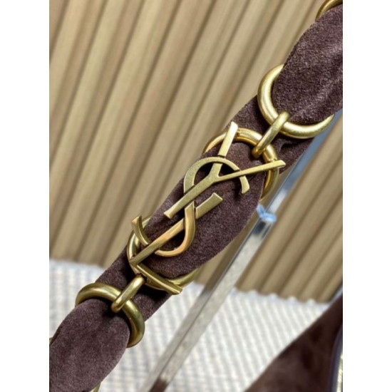 Fake YSL Saint Laurent Amalia Croissant Hobo Shoulder Bag Coffee Replica Top AAAAA Replica YSL Saint Laurent Amalia Croissant Hobo Shoulder Bag Coffee Clone Cheap
