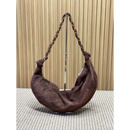 Fake YSL Saint Laurent Amalia Croissant Hobo Shoulder Bag Coffee Replica Top AAAAA Replica YSL Saint Laurent Amalia Croissant Hobo Shoulder Bag Coffee Clone Cheap