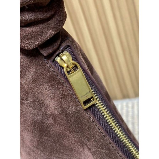 Fake YSL Saint Laurent Amalia Croissant Hobo Shoulder Bag Coffee Replica Top AAAAA Replica YSL Saint Laurent Amalia Croissant Hobo Shoulder Bag Coffee Clone Cheap